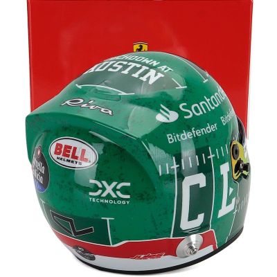 MINI HELMET BELL HELMET F1  CASCO HELMET CHARLES LECLERC TEAM SCUDERIA FERRARI SF-23 AUSTIN USA GP 2023 - GREEN 1/2