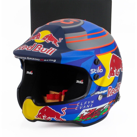 MINI HELMET STILO HELMET CASCO HELMET ELFYN EVANS TEAM TOYOTA YARIS GR RALLY1 HYBRID GAZOO RACING WRT RALLY SEASON 2024 - BLUE R