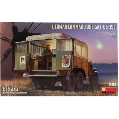 MINIART GAZ 05-193 BUS TRUCK GERMAN COMMAND MILITARY 3-ASSI 1946 1/35
