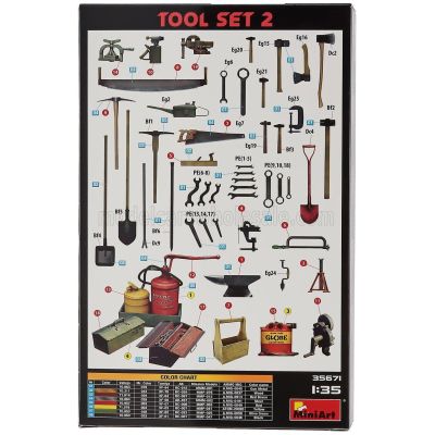 MINIART ACCESSORIES SET OFFICINA TOOL SET 2 GARAGE 1/35