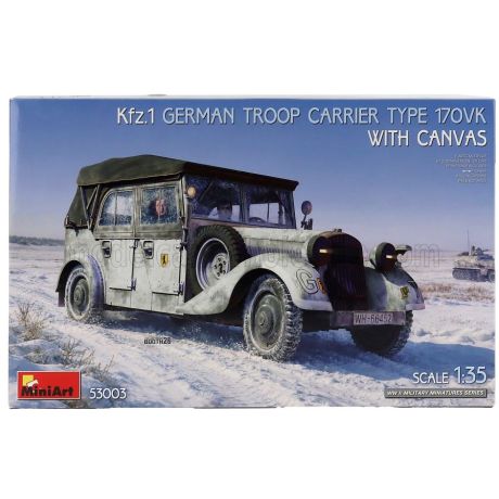 MINIART MERCEDES BENZ 170VK TYPE GERMAN TROOP CARRIER WITH CANVAS MILITARY 1936 1/35