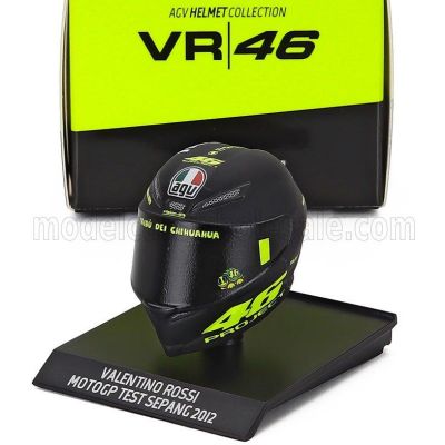 MINICHAMPS AGV CASCO HELMET VALENTINO ROSSI MOTOGP TEST SEPANG 2012 - BLACK 1/10