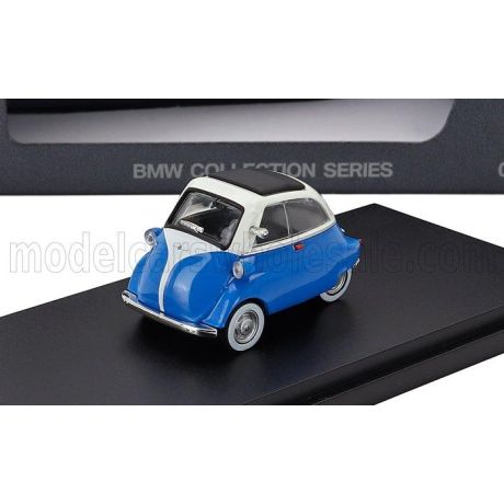 MINICHAMPS BMW ISETTA CLOSED ROOF 1960 - BLUE WHITE 1/64