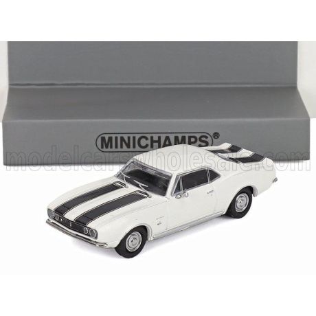 MINICHAMPS CHEVROLET CAMARO COUPE 1967 - WHITE BLACK 1/87