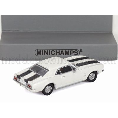MINICHAMPS CHEVROLET CAMARO COUPE 1967 - WHITE BLACK 1/87