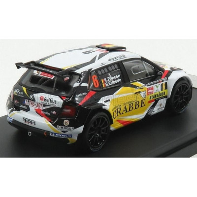 MINIPARTES ŠKODA FABIA R5 N 6 RALLY YPRES 2018 K.PRINCEN - B.EELBODE - WHITE BLACK YELLOW 1/43