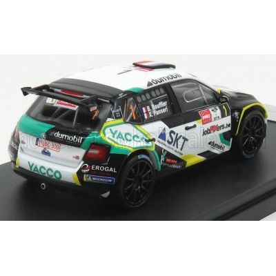 MINIPARTES ŠKODA FABIA R5 N 1 RALLY YPRES 2018 B.BOUFFIER - X.PANSERI - WHITE BLACK GREEN 1/43