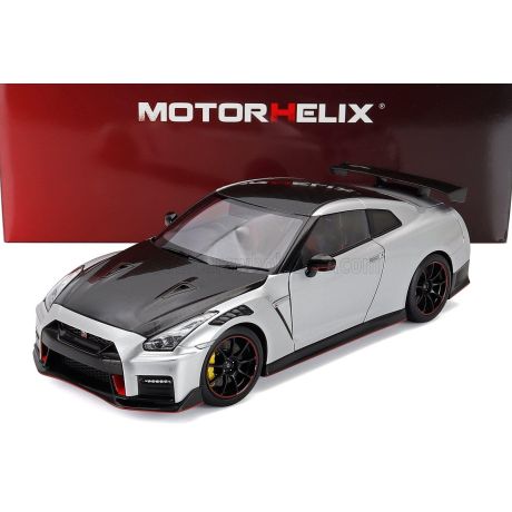 MOTORHELIX NISSAN GT-R (R35) NISMO COUPE 2022 - SILVER CARBON 1/18