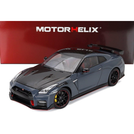 MOTORHELIX NISSAN GT-R (R35) NISMO COUPE 2022 - STEALTH GREY CARBON 1/18
