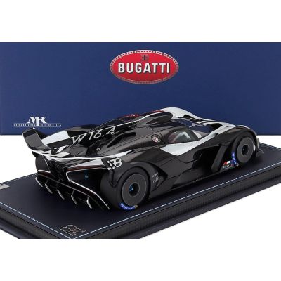 MR MODELS BUGATTI BOLIDE W16.4 8.0 FOUR-TURBO 1850hp 500km/h 2020 - CON VETRINA - WITH SHOWCASE - QUARTZ WHITE BLACK 1/18