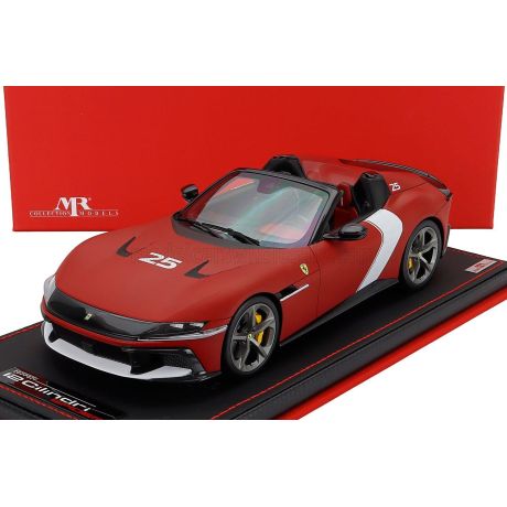 MR MODELS FERRARI 12CILINDRI V12 830cv SPIDER OPEN N 25 2025 - ROSSO RACING - MATT RED WHITE 1/18