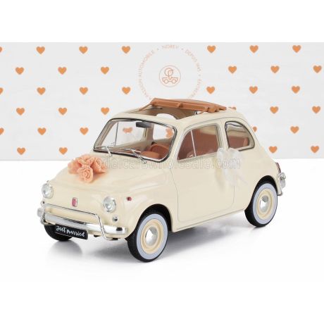 NOREV FIAT 500L WITH WEDDING GIFT 1968 - IVORY 1/18