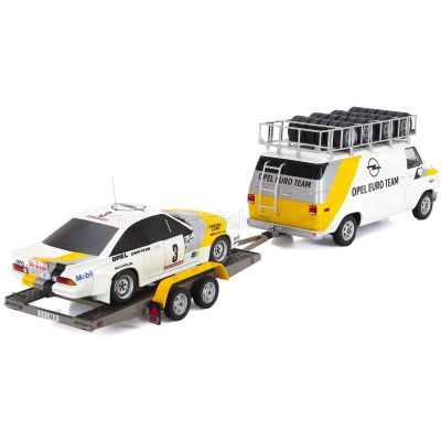 OTTO MOBILE CHEVROLET RALLY SET - G30 VAN ASSISTANCE TEAM OPEL EURO 1986 WITH TRAILER + OPEL MANTA 400 Gr.B N 3 RALLY TOUR DE CO