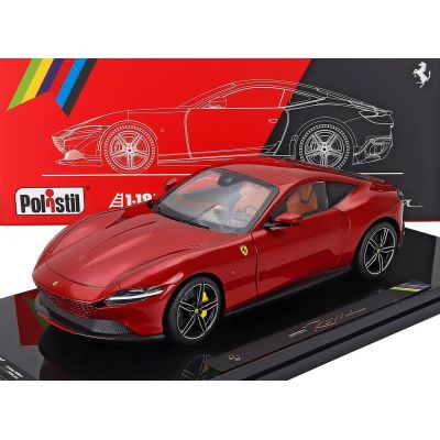 POLISTIL FERRARI ROMA 2019 - WITH SHOWCASE - NUMBERED ONE BY ONE - ROSSO MAGMA - RED MET 1/18