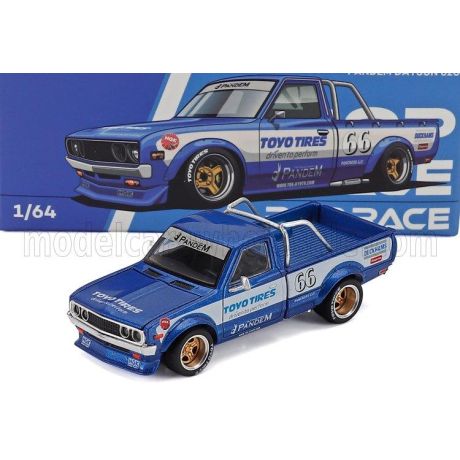POP RACE LIMITED DATSUN 620 PICK-UP N 66 TOYO TIRES 1975 - BLUE WHITE 1/64