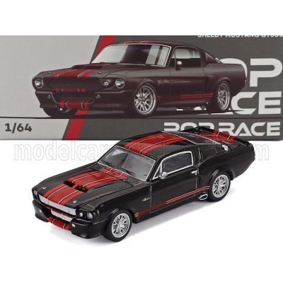 POP RACE LIMITED FORD USA MUSTANG SHELBY GT500 COUPE 1967 - BLACK RED 1/64