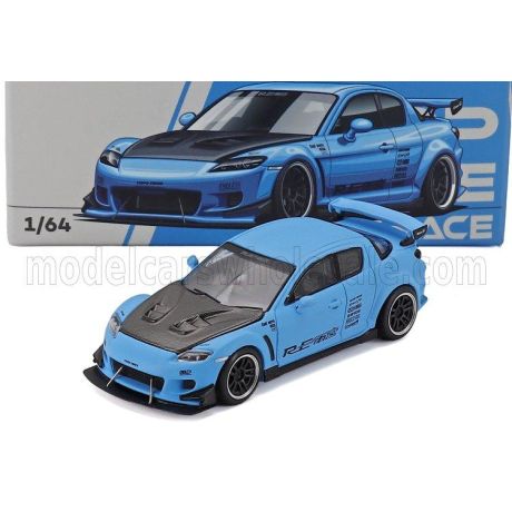 POP RACE LIMITED MAZDA RX-7 RE-AMEMIYA 2006 - LIGHT BLUE BLACK 1/64