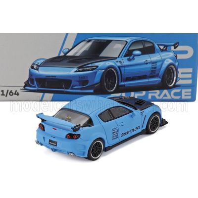 POP RACE LIMITED MAZDA RX-7 RE-AMEMIYA 2006 - LIGHT BLUE BLACK 1/64