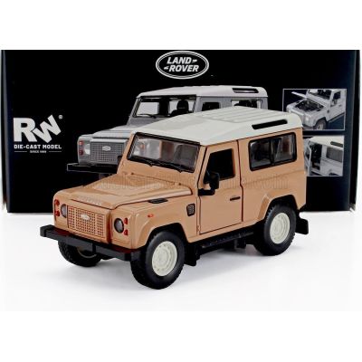 RE EL TOYS LAND ROVER DEFENDER 90 CLASSIC WORK V8 ISLAY EDITION 2023 - BEIGE WHITE 1/32