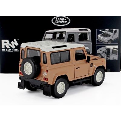 RE EL TOYS LAND ROVER DEFENDER 90 CLASSIC WORK V8 ISLAY EDITION 2023 - BEIGE WHITE 1/32