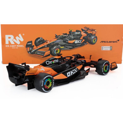RE EL TOYS McLAREN F1  MCL38 TEAM MCLAREN N 4 WINNER MIAMI GP 2024 FIRST F1 VICTORY LANDO NORRIS - ORANGE BLACK 1/18