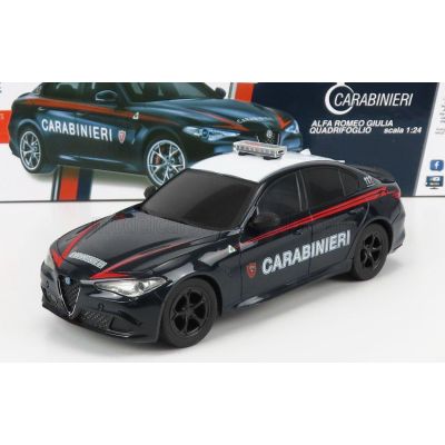 RE EL TOYS ALFA ROMEO GIULIA QUADRIFOGLIO CARABINIERI POLICE 2015 - BLUE 1/24