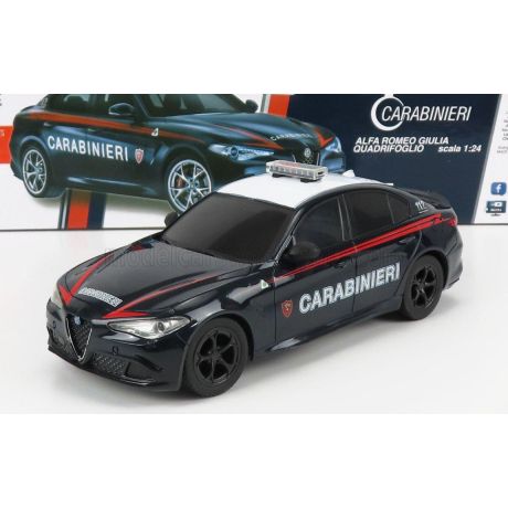 RE EL TOYS ALFA ROMEO GIULIA QUADRIFOGLIO CARABINIERI POLICE 2015 - BLUE 1/24