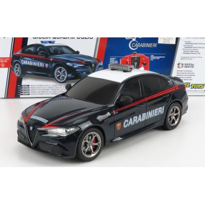 RE EL TOYS ALFA ROMEO GIULIA QUADRIFOGLIO CARABINIERI POLICE 2015 - BLUE 1/18