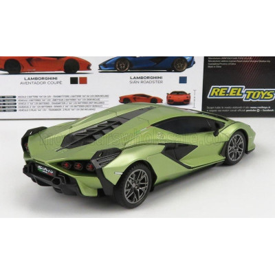 RE EL TOYS LAMBORGHINI SIAN FKP 37 HYBRID 2020 - LIGH GREEN MET 1/24