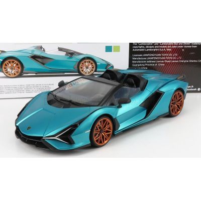 RE EL TOYS LAMBORGHINI SIAN FKP 37 HYBRID 2020 - LIGH BLUE MET 1/12