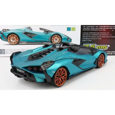 RE EL TOYS LAMBORGHINI SIAN FKP 37 HYBRID 2020 - LIGH BLUE MET 1/12