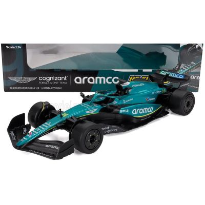 RE EL TOYS ASTON MARTIN F1  AMR23 TEAM ARAMCO COGNIZANT N 14 SEASON 2023 FERNANDO ALONSO - GREEN BLACK 1/14