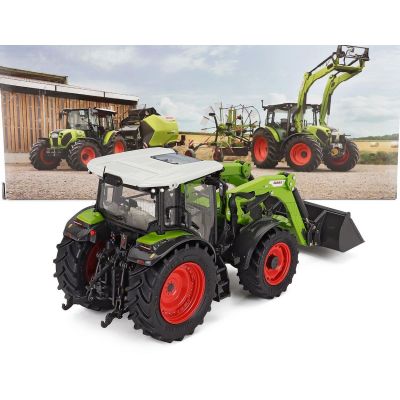ROS MODEL CLAAS AXOS 3.95 FL100 TRACTOR WITH FRONT LOADER 2020 - LIGHT GREEN BLACK 1/32