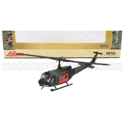 SCHUCO BELL UH1D HELICOPTER SAR SEARCH AND RESCUE MILITARY 1984 - MILITARY GREEN 1/87