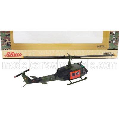 SCHUCO BELL UH1D HELICOPTER SAR SEARCH AND RESCUE MILITARY 1984 - MILITARY GREEN 1/87