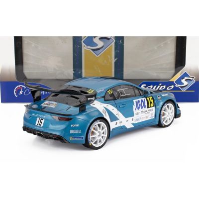 SOLIDO RENAULT ALPIUNE A110 RGT N 15 RALLY MONT BLANC 2024 RAPHAEL ASTIER - DENIS GIRAUDET - BLUE WHITE 1/18