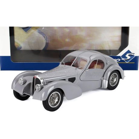 SOLIDO BUGATTI TYPE 57SC ATLANTIC 1937 - MATT SILVER 1/18