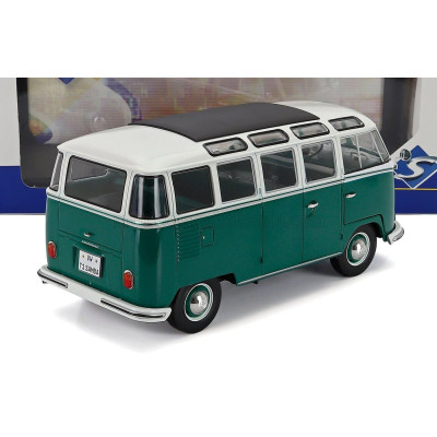 SOLIDO VOLKSWAGEN T1 SAMBA MINIBUS 1962 - GREEN WHITE 1/18