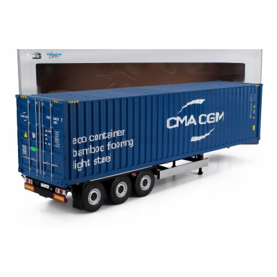 SOLIDO ACCESSORIES TRAILER FOR TRUCK - RIMORCHIO TRASPORTO CONTAINER - BLUE 1/24