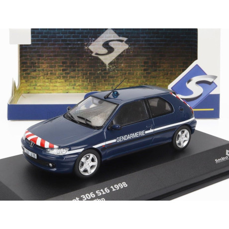 SOLIDO PEUGEOT 306 S16 GENDARMERIE 1998 - BLUE 1/43