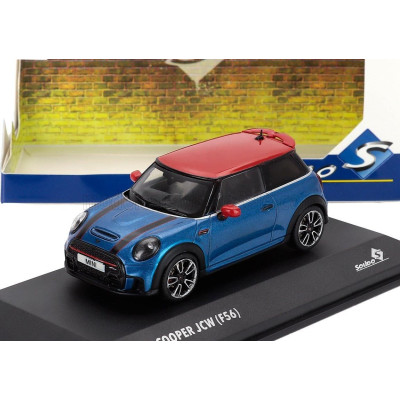 SOLIDO MINI COOPER JOHN WORKS JCW F56 2023 - BLUE RED 1/43