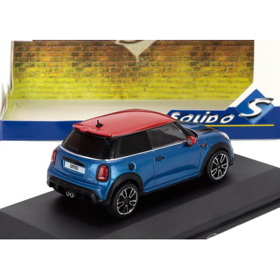 SOLIDO MINI COOPER JOHN WORKS JCW F56 2023 - BLUE RED 1/43