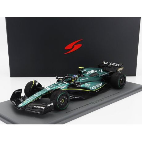 SPARK MODEL ASTON MARTIN F1  AMR23 TEAM ARAMCO COGNIZANT N 14 2nd MONACO GP 2023 FERNANDO ALONSO - GREEN 1/18
