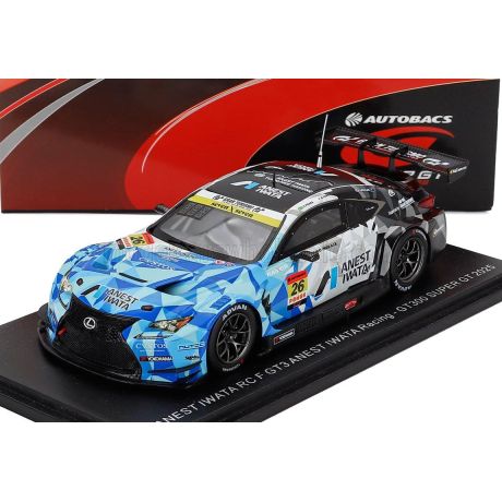 SPARK MODEL LEXUS RC F GT3 TEAM ANEST IWATA RACING N 26 GT300 CLASS SUPER GT 2025 IGOR FRAGA - HIRONOBU YASUDA - BLUE WHITE BLAC