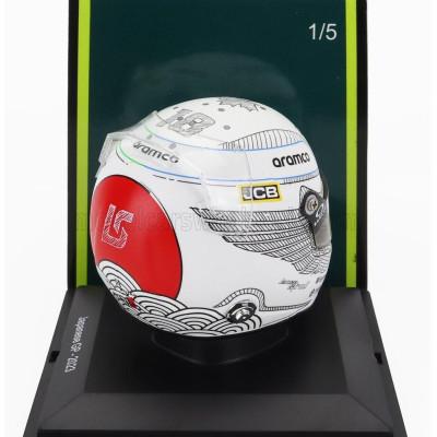 SPARK MODEL STILO HELMET F1  CASCO HELMET ASTON MARTIN AMR23 TEAM ARAMCO COGNIZANT N 18 JAPAN GP 2023 LANCE STROLL - WHITE 1/5