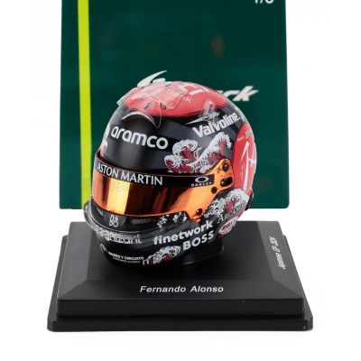 SPARK MODEL BELL HELMET CASCO HELMET F1 FERNANDO ALONSO TEAM ASTON MARTIN ARAMCO COGNIZANT N 14 JAPAN GP 2024 - VARIOUS 1/5