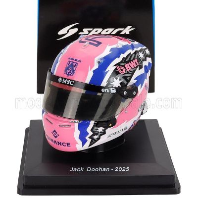 SPARK MODEL BELL HELMET CASCO HELMET F1 JACK DOOHAN TEAM BWT ALPINE N 7 SEASON 2025 - WHITE BLUE PINK 1/5