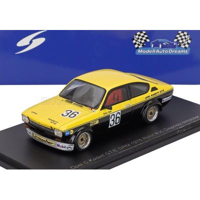 SPARK MODEL OPEL KADETT C COUPE GT/E N 36 DRM 1976 WALTER ROHRL - YELLOW BLACK 1/43