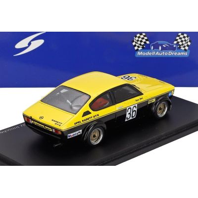 SPARK MODEL OPEL KADETT C COUPE GT/E N 36 DRM 1976 WALTER ROHRL - YELLOW BLACK 1/43