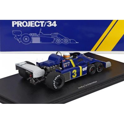 SPARK MODEL TYRRELL F1  P34 ELF 6-WHEELS N 3 BELGIUM GP 1976 JODY SCHECKTER - BLUE YELLOW 1/43